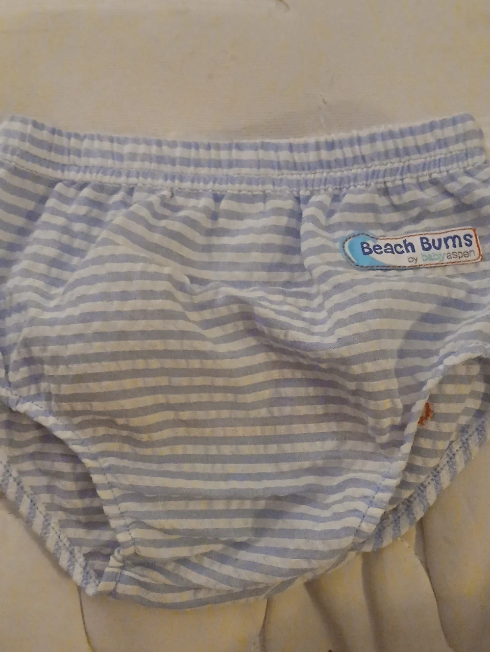 Baby Aspen Light Blue & White Striped Diaper Cover